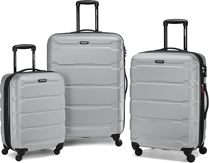 Samsonite Omni PC Hardside Expandable Luggage with Spinner Wheels, Silver, 3-Piece Set (20/24/28)