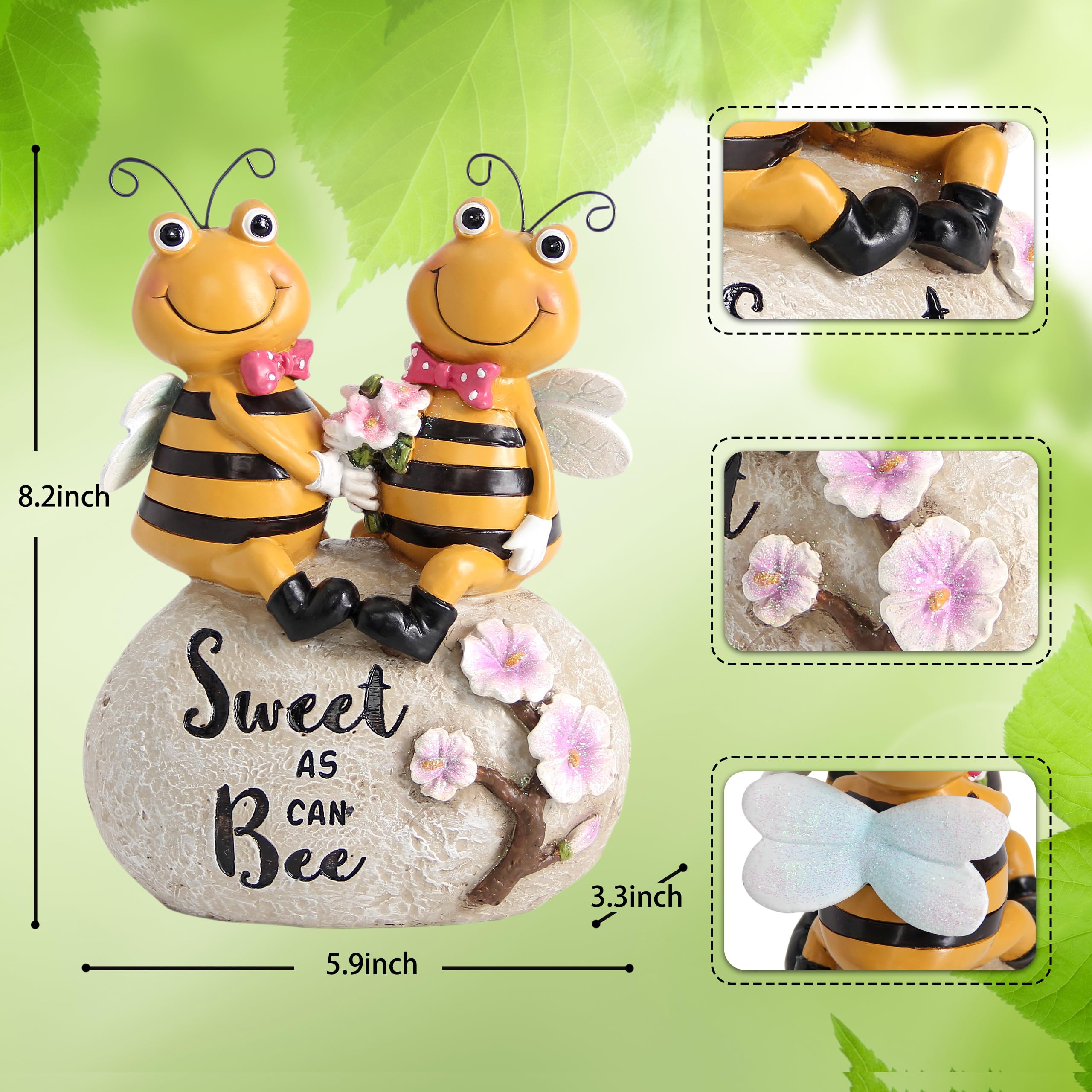 Bee Statue for Garden decor,Honey Bee Gifts Spring Decor for Outdoor,Bumle Bee Figurines Decoration for Garden Patio Yard Lawn&Indoor Table Shelf Kitchen Home Decor,Best Gifts for Lovers women
