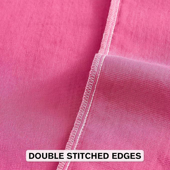 FUTEI Hot Pink Chenille Throw Pillow Covers 20x20 Inch Set of 2,Soft Striped & Diamond Textured Cushion Cases,Modern Home Decor for Couch Living Room