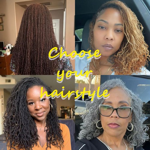 EV&ET Handmade Interlocking Sisterlocks Curly Tips 100% Real Human Hair Permanent Micro Locs Extensions Natural Looking Soft Dreadlocks Can Be Bleached and Dyed (#27 40pieces, 10inch 0.2cm)