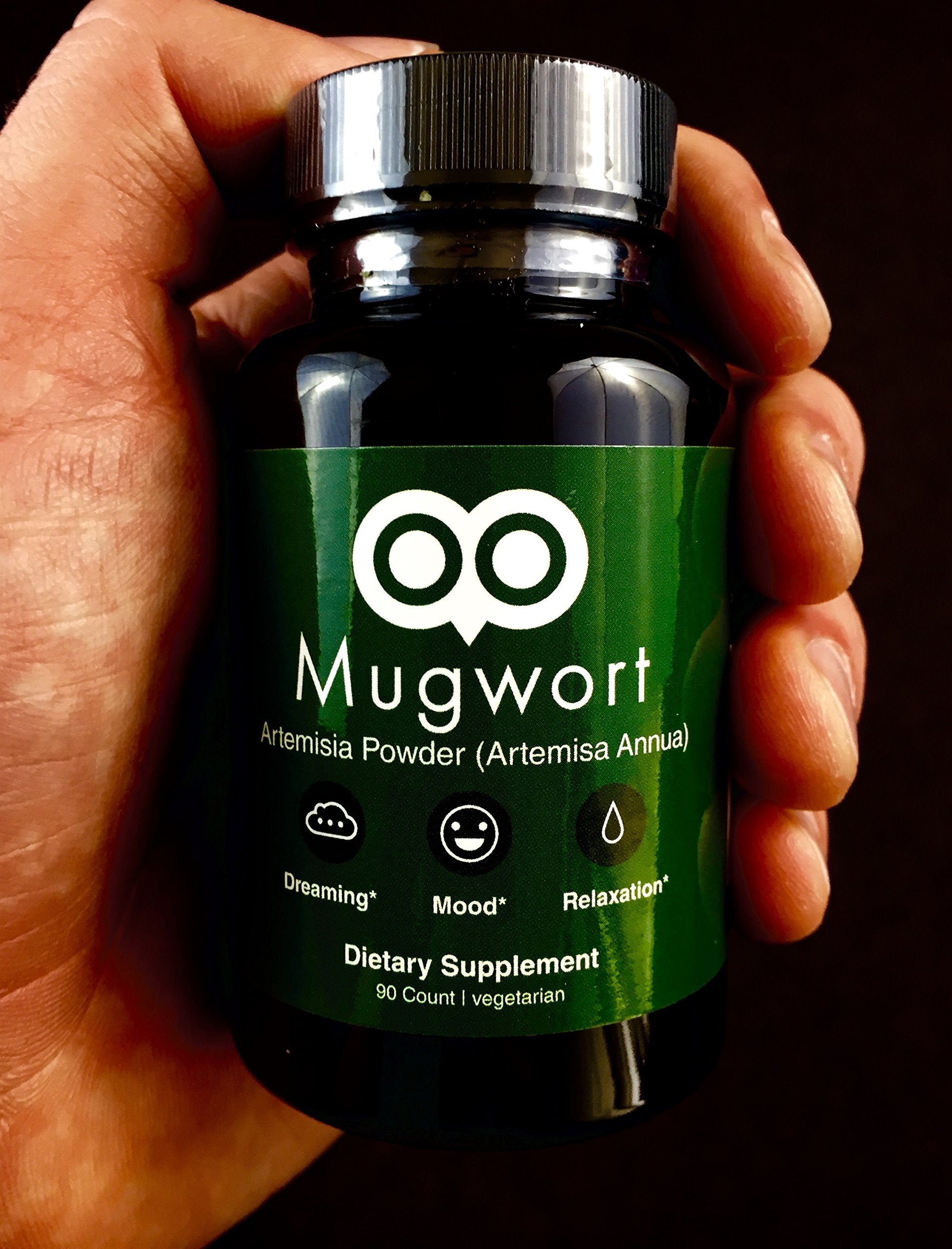 Organic Mugwort Capsules 450 mg - 90 Capsules - Vegan - By Dream Leaf - Made in USA - Mood, Dreaming, Relaxation, Digestion - Mugwort As Artemisa Annua)