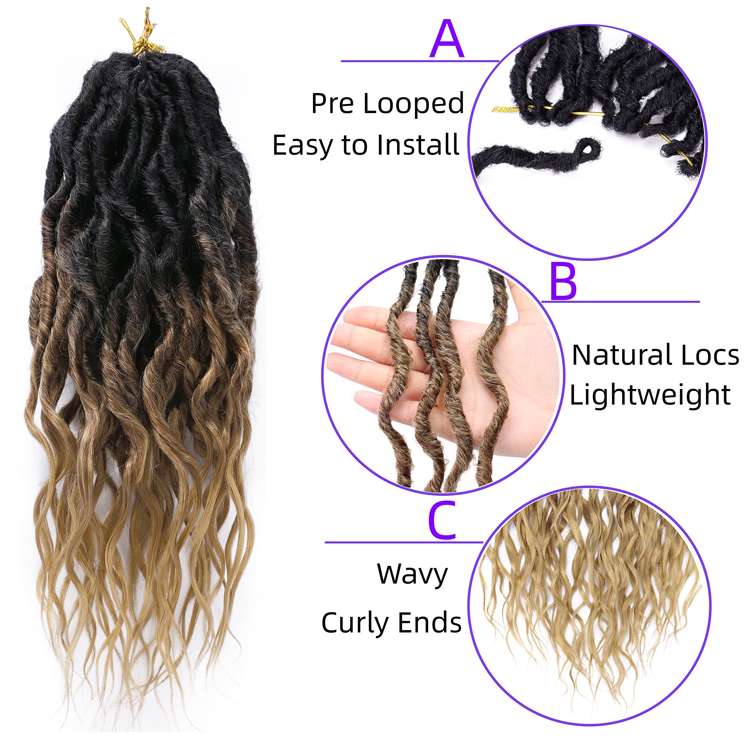 Goddess Locs Crochet Hair for Black Women Faux Locs Crochet Braids