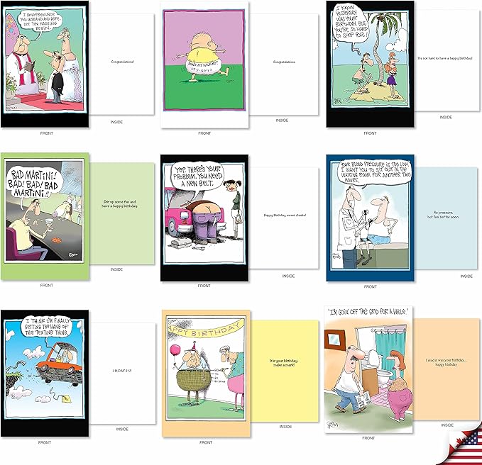 NobleWorks - 36 Assorted Funny Mixed Occasions Greeting Cards Bulk Box Set with Envelopes (36 Designs, 1 Each) Humor Card Variety Pack for Men and Women - A Mix of McCoy AC9381XXG-B1x36