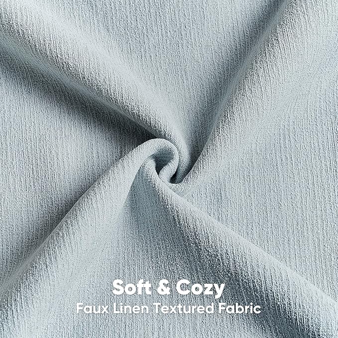 FUTEI Dusty Blue Chenille Decorative Throw Pillow Covers 16x16 Inch Set of 2,Soft Cozy Faux Linen Textured Cushion Case,Farmhouse Home Decor for Couch Living Room