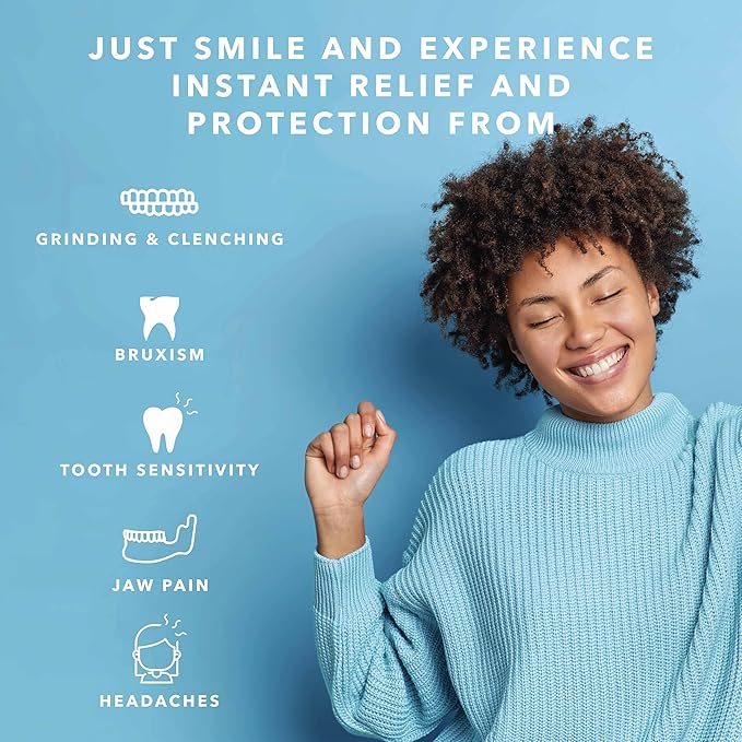 Just Smile Night Guard 2 Pack - Mouth Guard for Teeth Grinding & Clenching Teeth, Moldable & Custom Nightguard for Grinding (Aqua)