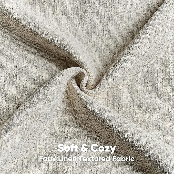 FUTEI Natural Linen Chenille Decorative Throw Pillow Covers 20x20 Inch Set of 2,Soft Cozy Faux Linen Textured Cushion Case,Farmhouse Home Decor for Couch Living Room