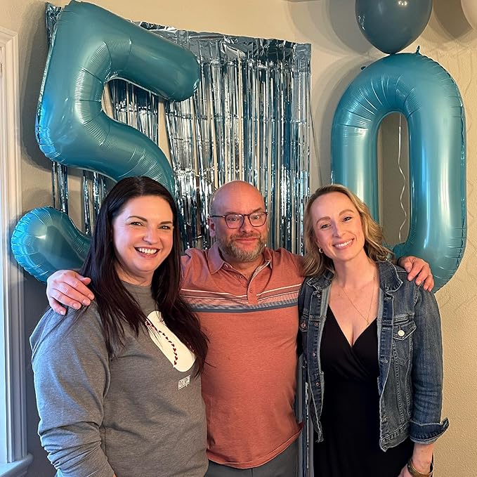 Pearlescent Blue Number 1 Balloon for First Birthday 40 Inch, 1st One Number Balloons Birthday Decorations for Girl Boy Toddler Baby