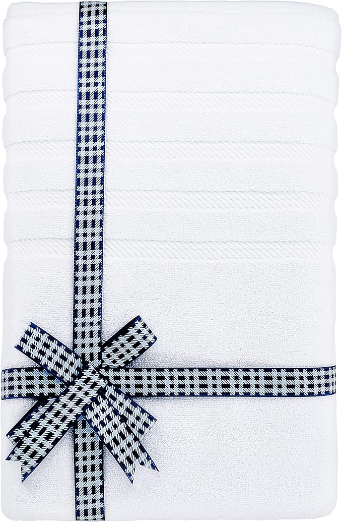 American Soft Linen 35x70 Jumbo Large Bath Towels, 600 GSM 100% Cotton Turkish Bath Sheet, Oversized Luxury Bath Towels for Bathroom Beach and Pool, White