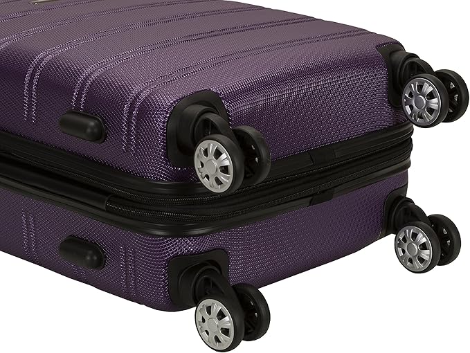 Rockland Melbourne Hardside 3 Piece Expandable Spinner Wheel Luggage Set, (20"/24"/28"), Purple