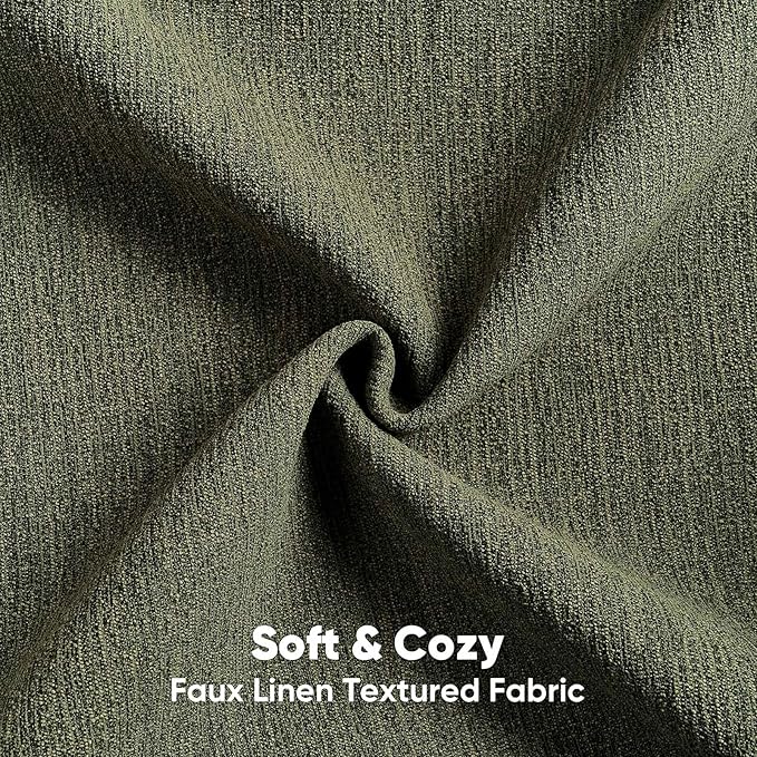 FUTEI Moss Green Chenille Decorative Throw Pillow Covers 12x20 Inch Set of 2,Soft Cozy Faux Linen Textured Lumbar Pillow Cases,Farmhouse Home Decor for Couch Living Room