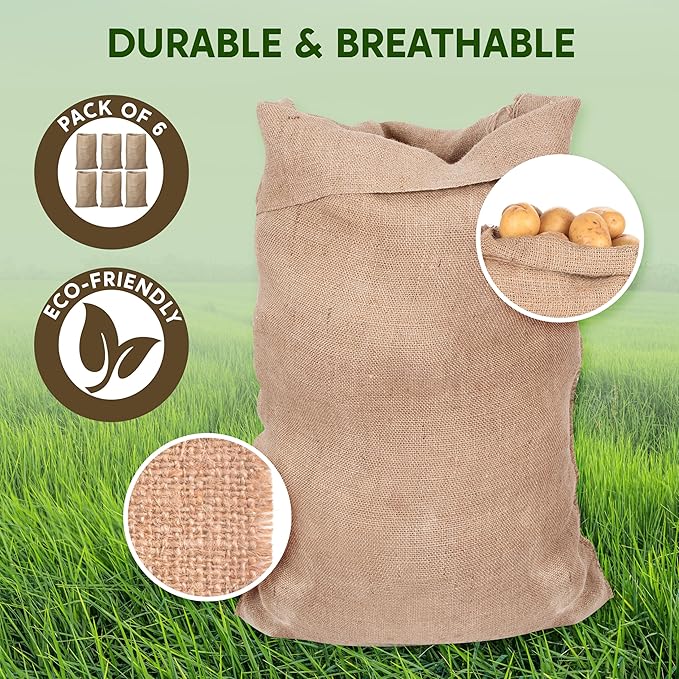JOYIN 6 Pack Large Burlap Potato Sack Race Bags, 39" x 25" Potato Sacks Racing Bags for Kids & Adults,Outdoor Play, Family Reunion, Outdoor Picnic Party, Outside Yard Lawn Easter Carnival Games