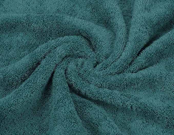 American Soft Linen Premium 3 Piece Towel Set, 1 Bath Towel 1 Hand Towel 1 Washcloth, 600 GSM 100% Cotton Turkish Towels for Bathroom, Teal Towel Set