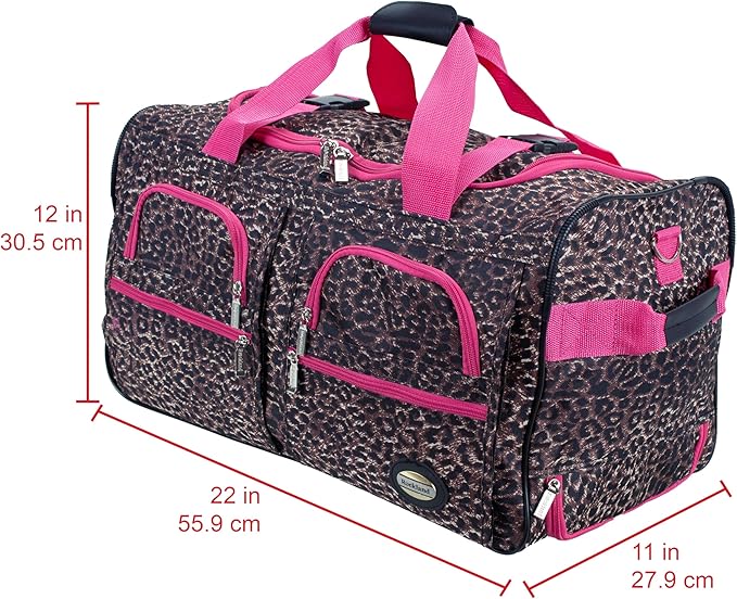 Rockland Rolling Duffel Bag, Black, 22"