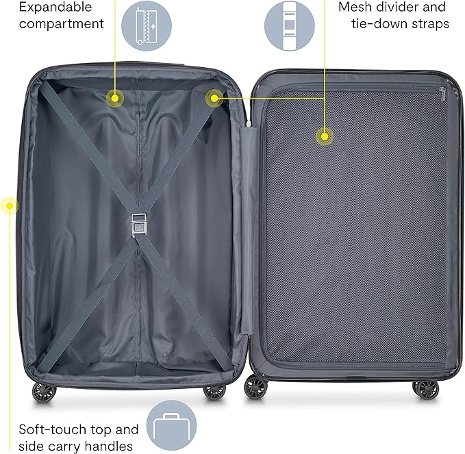 DELSEY PARIS Helium Aero Hardside Expandable Luggage with Spinner Wheels, Plum, 2-Piece Set (21/28)