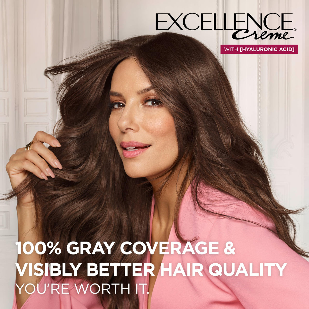 L'Oreal Paris Excellence Crème Permanent Hair Dye, Triple Care Hair Color with Hyaluronic Acid for 100% Gray Coverage, 5 Medium Brown, 1 Kit (Pack of 2) (Packaging May Vary)