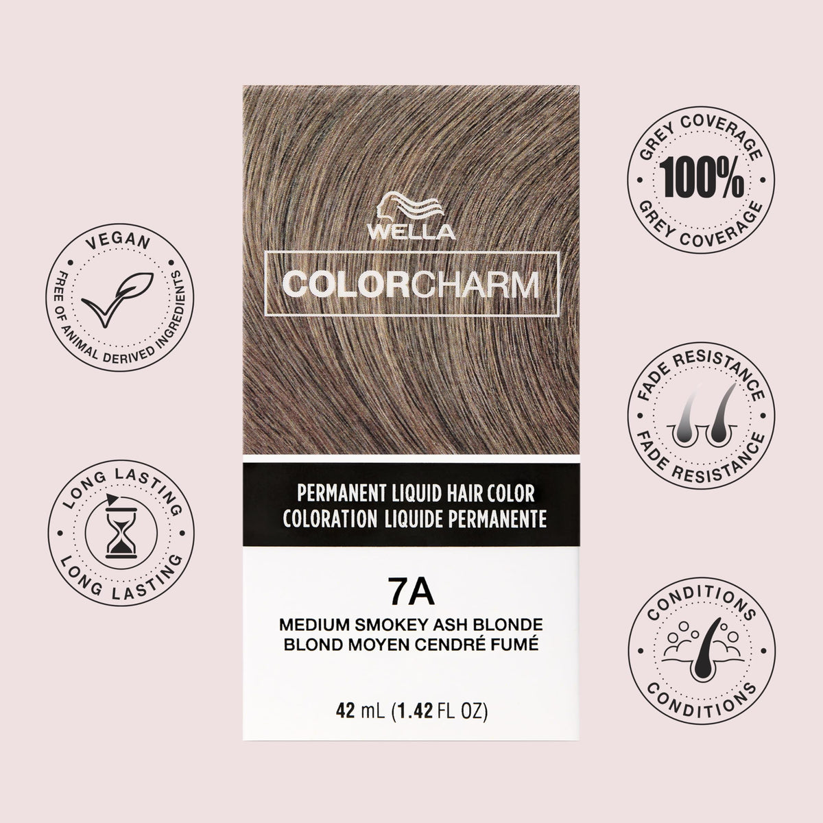 COLORCHARM Permanent Liquid Hair Color for Gray Coverage, Light Brown