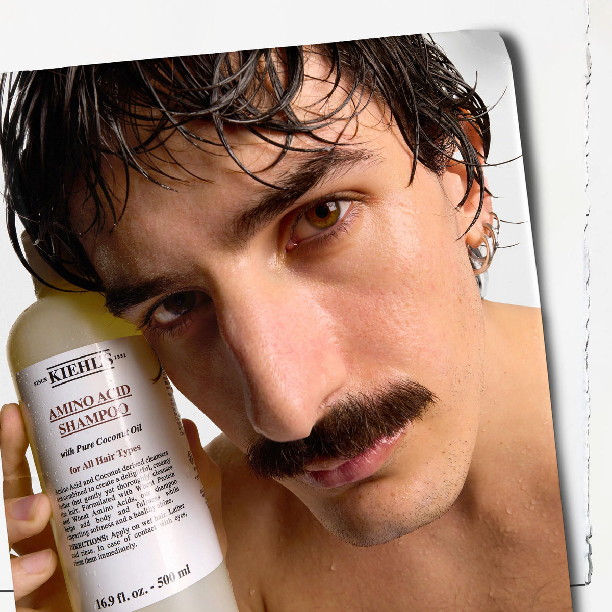 Kiehl's Amino Acid Shampoo, with Amino Acids and Coconut Oil to Clarify and Cleanse, Helps Strengthen Hair, Prevent Breakage, Suitable for All Hair Types, Paraben-Free - 16.9 fl oz