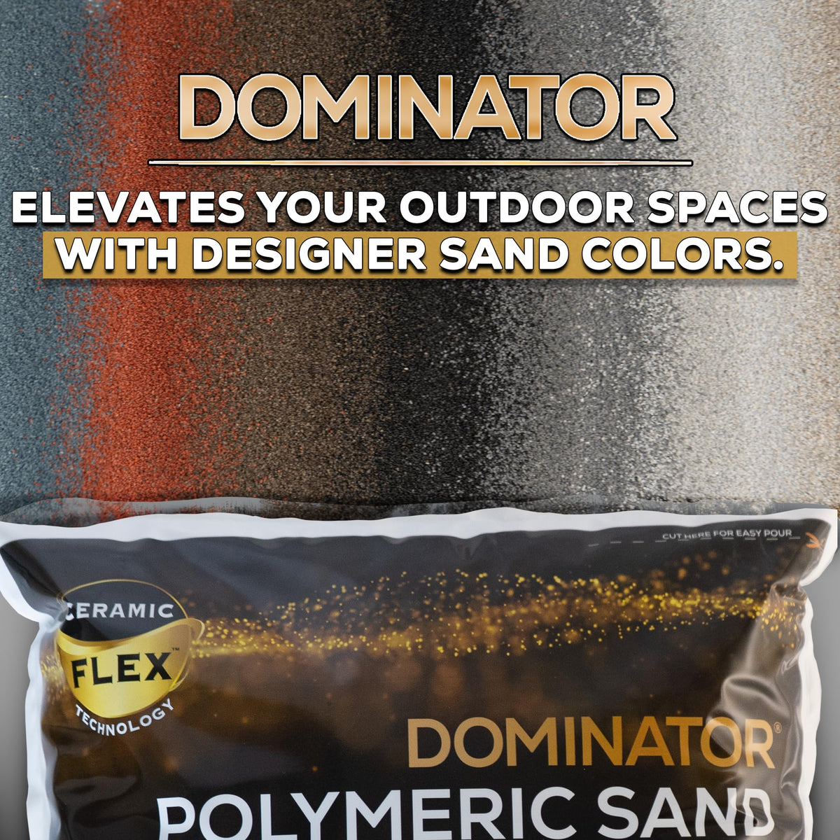 10 Pound Titanium Gray DOMINATOR Polymeric Sand with Revolutionary Ceramic Flex Technology for Stabilizing Paver Joints/Gaps, 1/8” up to 4”, Professional Grade Results