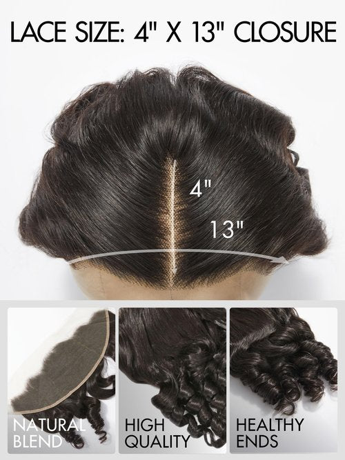 LUVME 13x4 Frontal SKINLIKE HD Lace Closure Pre Plucked, Ultra-thin HD Lace Hairline Bleached Small Knots 150% Density Loose Wave Virgin Hair 18 Inch