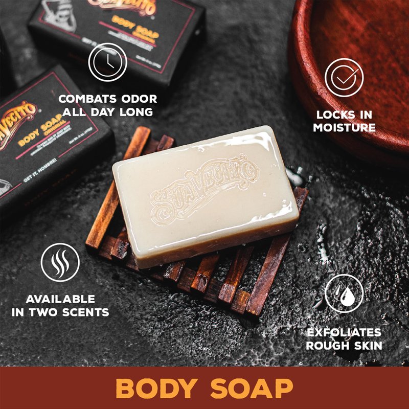 Suavecito Hair & Body Essentials Bundle: Firme (Strong) Hold Hair Styling Pomade, Moisturizing Body Soap, Hydrating Shampoo & Nourishing Conditioner…