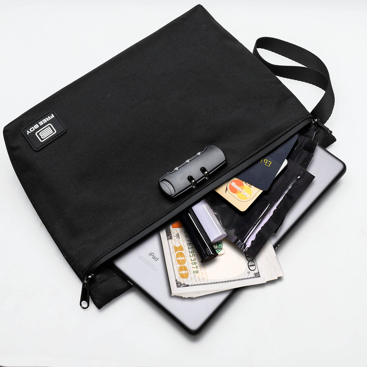 Free Boy 11.8"x8.6"Smell Proof Bags,Odor Proof Bag with Combination Lock,Smell Odor Case Container