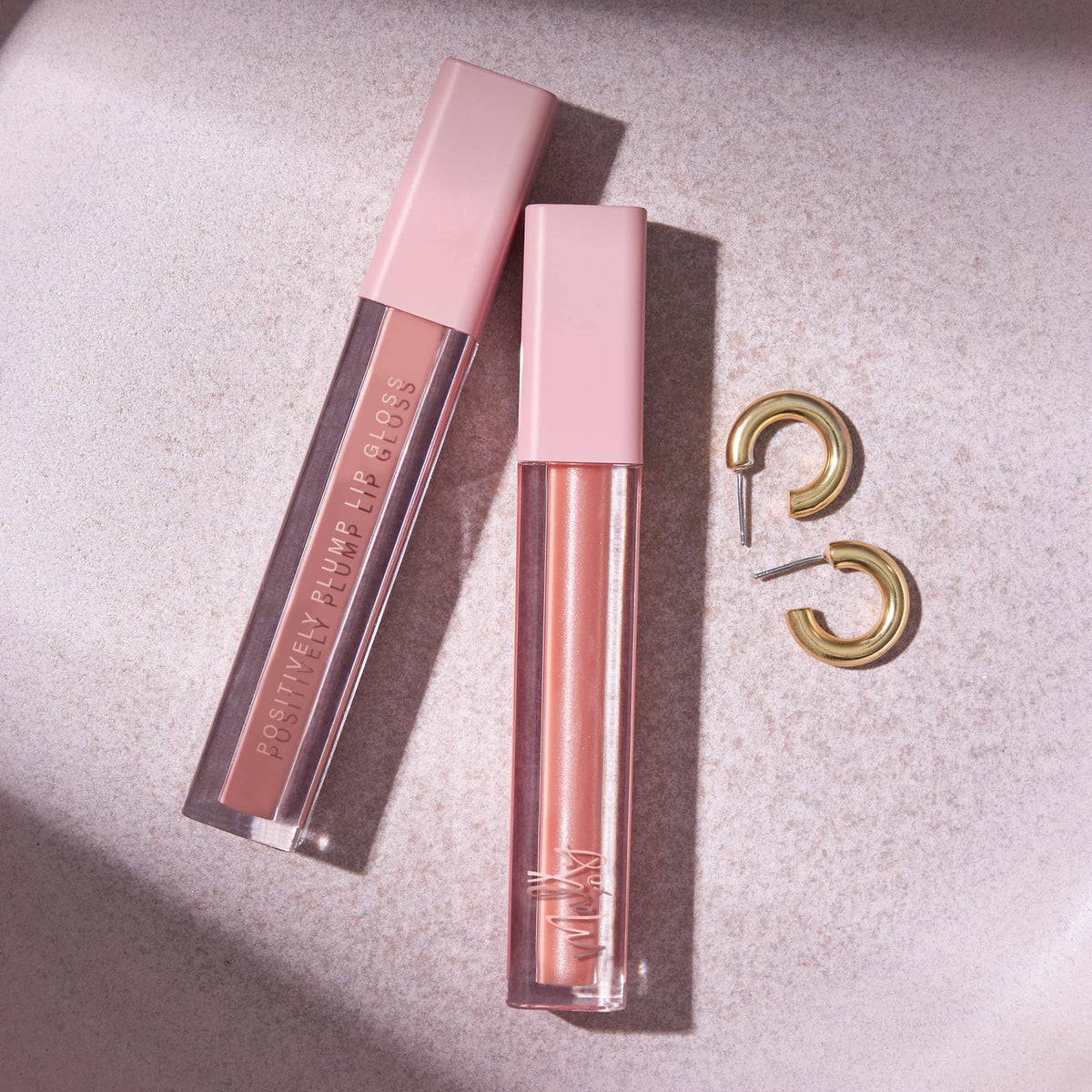 Mally Beauty Positively Plump Lip Gloss | High-Shine Hydrating Lightweight & Comfortable Wear, Bold Buff