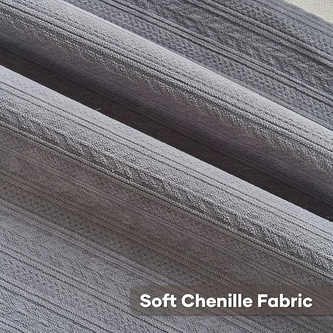 FUTEI Dark Grey Decorative Throw Pillow Covers 22x22 Inch Set of 2,Soft Cozy Wheat Ear Striped Patterns Cushion Cases,Modern Home Decor for Couch Bed Living Room