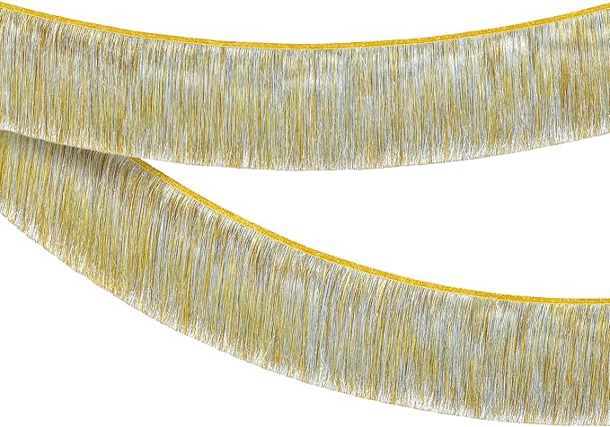 KatchOn, Silver and Gold Fringe Banner Garland - 6.5 Feet, Pack of 2 | Gold Fringe Garland for Golden Birthday Decorations | Golden, Silver Streamers for Graduation Party Decorations 2026