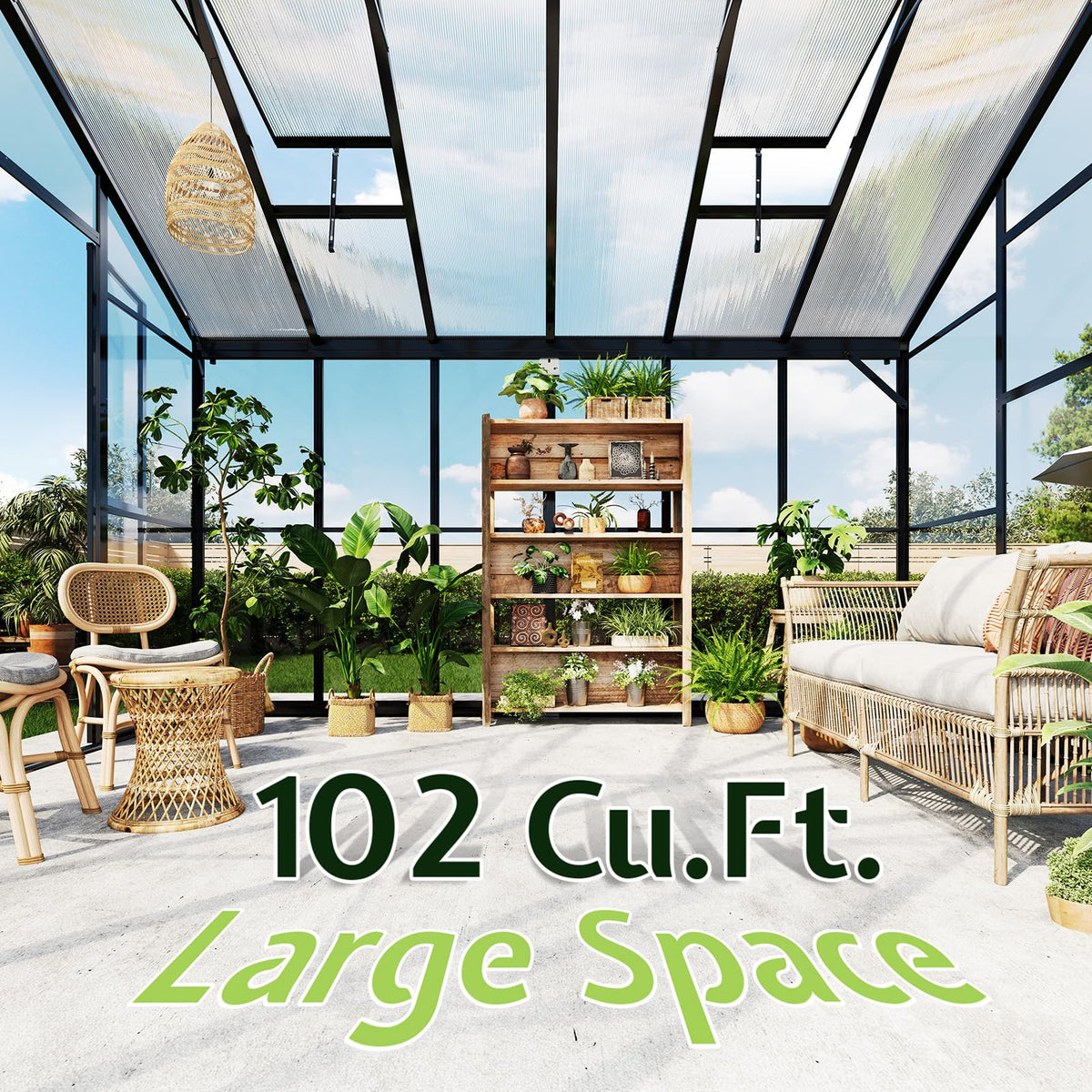 AMERLIFE 12 x 10 x 8-Ft Hybrid Polycarbonate Greenhouse