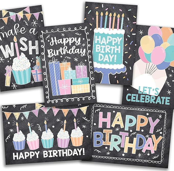 Hadley Designs Happy Birthday Cards Bulk with Envelopes - 54 Assorted Birthday Cards for Kids & Adults, Bulk Greeting Card Pack for Office, Generic Bday Notecards with Envelopes, Designed in USA