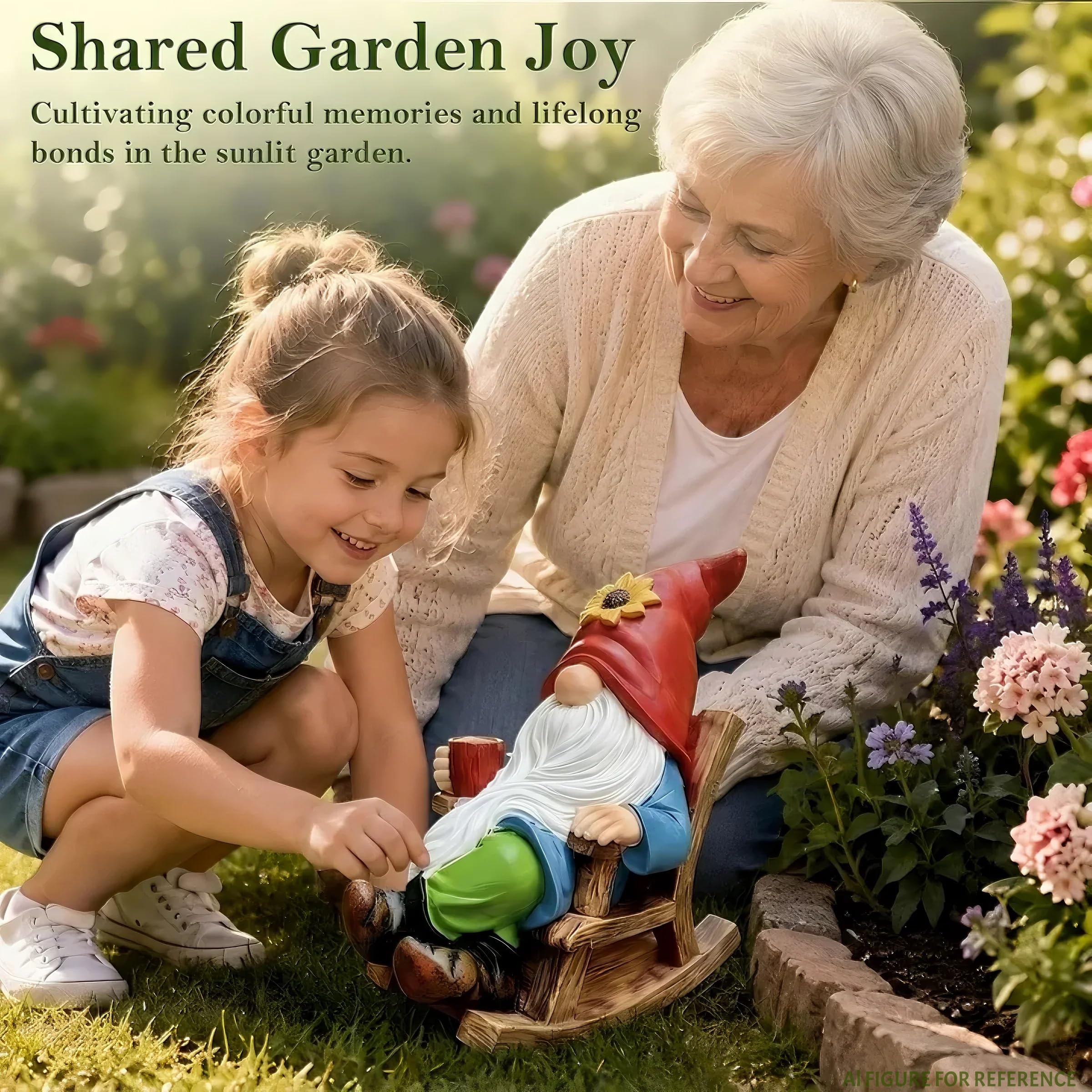 Somdzono Garden Gnomes Outdoor, Funny Coffee-Drinking Gnome Statue for Yard Lawn Decor, Gifts for Mom Grandma Women