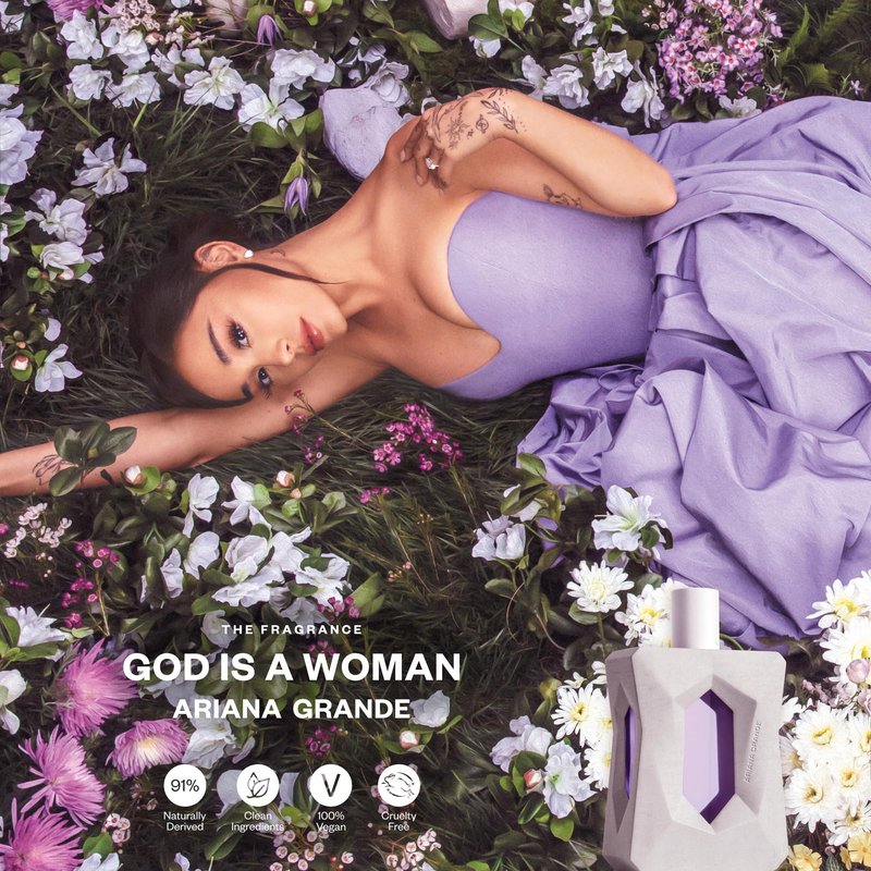 Ariana Grande God is a Woman Eau de Parfum – Fruity Musk Fragrance for Women – Women's Perfume with Notes of Orris, Pear, Vanilla & Cedarwood – Travel Size – 0.33 Fl Oz
