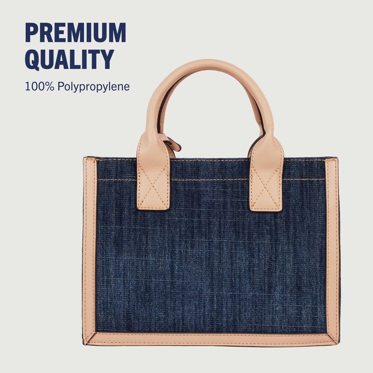 True Religion Denim Tote Bag, Bombe Logo Shoulder Carryall with Horseshoe Hardware and Strap Hand Bag, Dark Denim