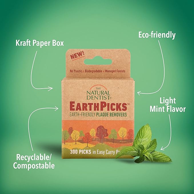 EarthPicks Plaque Removers - Better Than Floss Picks, 900 Count, Pocket-Sized Oral Health Solution, Eco-Friendly