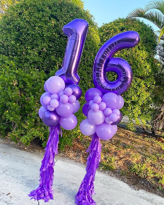 13 Balloon Number, Purple Number 13th 31th Birthday Balloons 40 Inch, 13 or 31 Years Old Purple Birthday Decorations for Boys Girls, 13th Anniversary Decorations