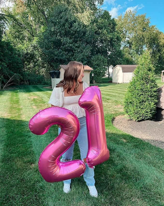 Pink Number 0 Balloon 40 Inch, 0 Balloon Numberfor 10th 20th 30th 40th 50th 60th Birthday Decorations, Pink Party Supplies for Men Women