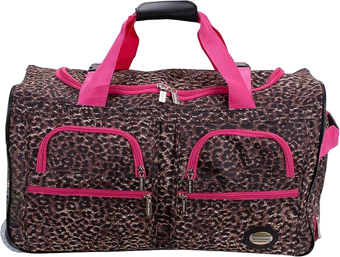Rockland Rolling Duffel Bag, Black, 22"
