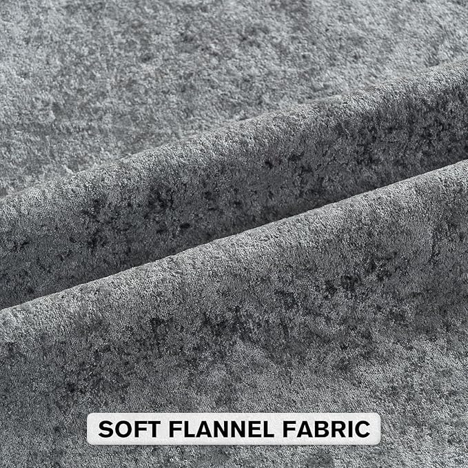 FUTEI Dark Grey Flannel Throw Pillow Covers 22x22 Inch Set of 2,Soft Dimensional Textured Cushion Cases,Modern Home Decor for Couch Living Room