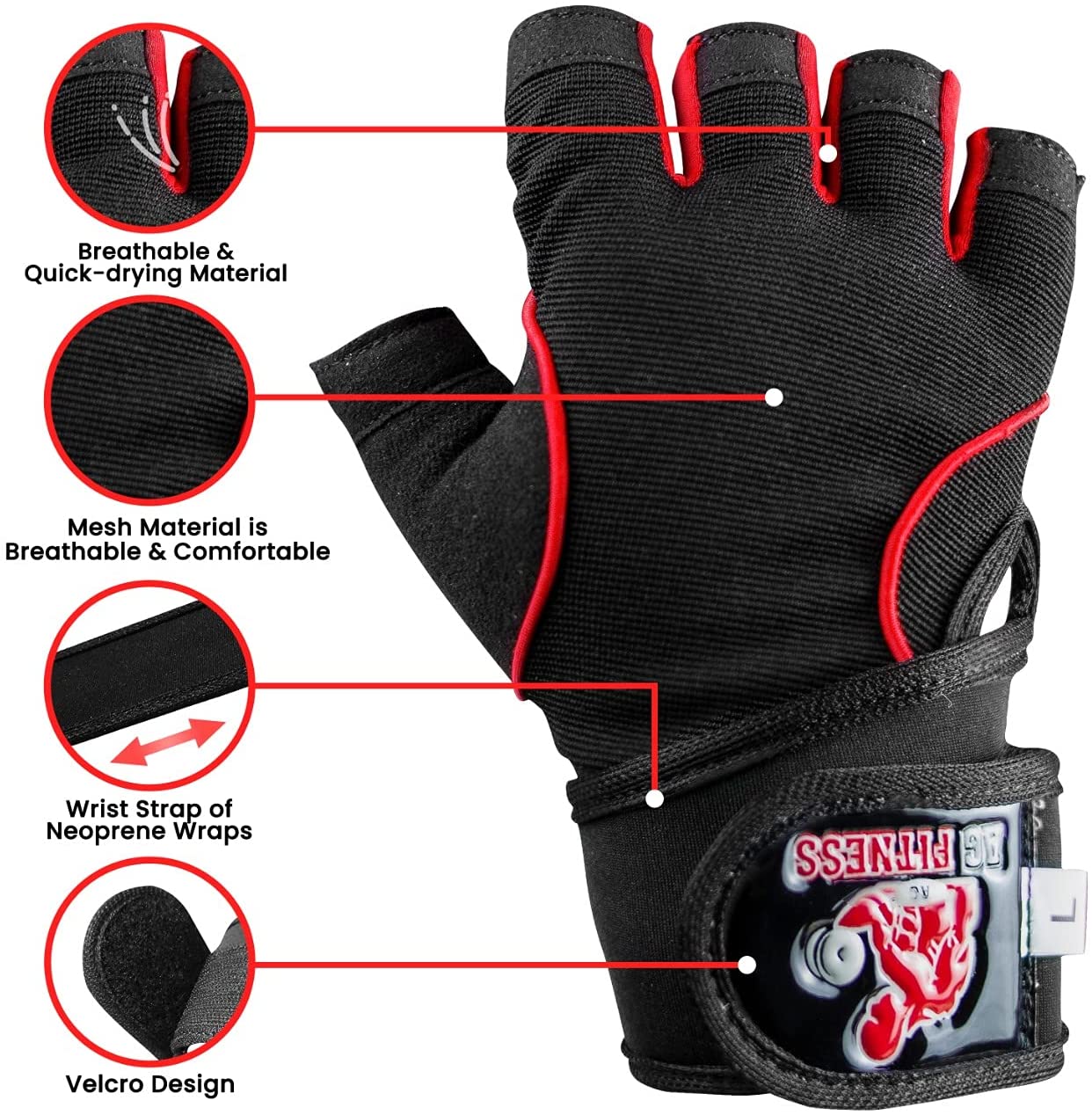 Weight Lifting Gym Gloves Fitness Training Workout Crossfit Exercise Men Women