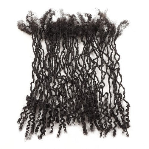 Orientfashion 12inch 0.2cm Width 100% Real Human Hair Micro Dreadlock Extensions with Curly Ends，Can Be Dyed Bleached Curled And Twisted(12inch 0.2cm 40Strands, Natural black)