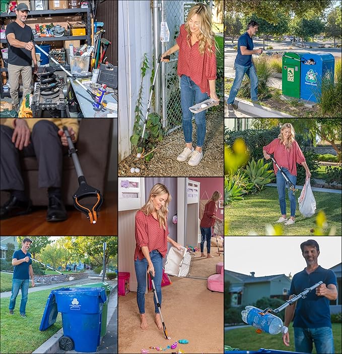 EZPIK Classic 40" Flexible Folding Grabber Tool for Elderly + Magnets, Reacher for Disabled & Seniors Heavy Duty Rotating Grippers for Reaching Underneath, Trash Grabbers & Pickers for Mobility