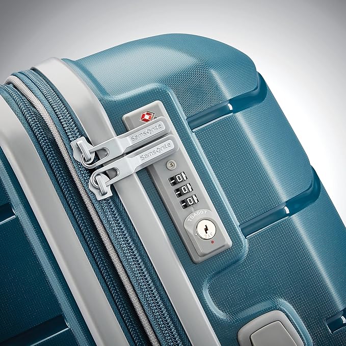 Samsonite Freeform Hardside Expandable with Double Spinner Wheels, Checked-Large 28-Inch, Dark Teal