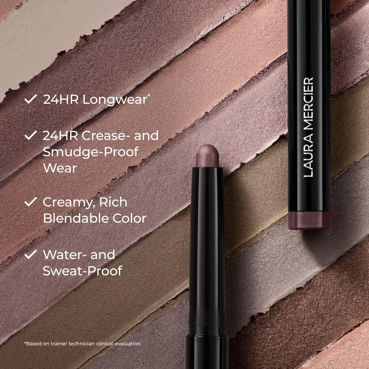 Laura Mercier Caviar Stick Cream Eyeshadow: Shimmer Finish, 24HR Wear, Long Lasting, Rich Color, Easily Blendable and Buildable, Waterproof, Hyaluronic Acid Infused, Eyeshadow Stick Set, Modern Rose