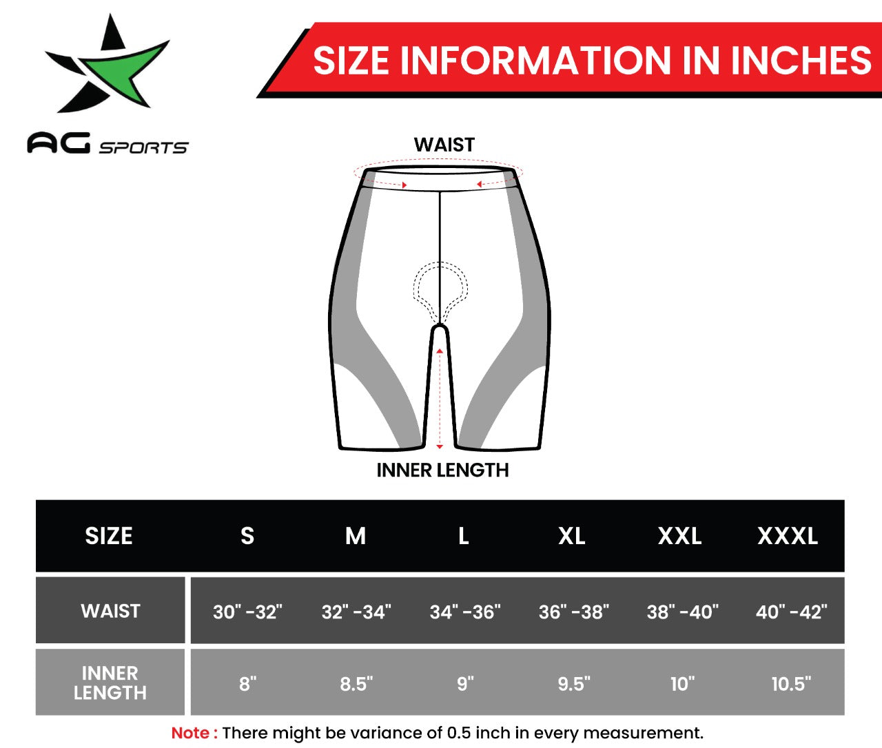 AG Sports Mens Cycling Shorts MTB Bicycle 3D Padded Compression Bike Pant