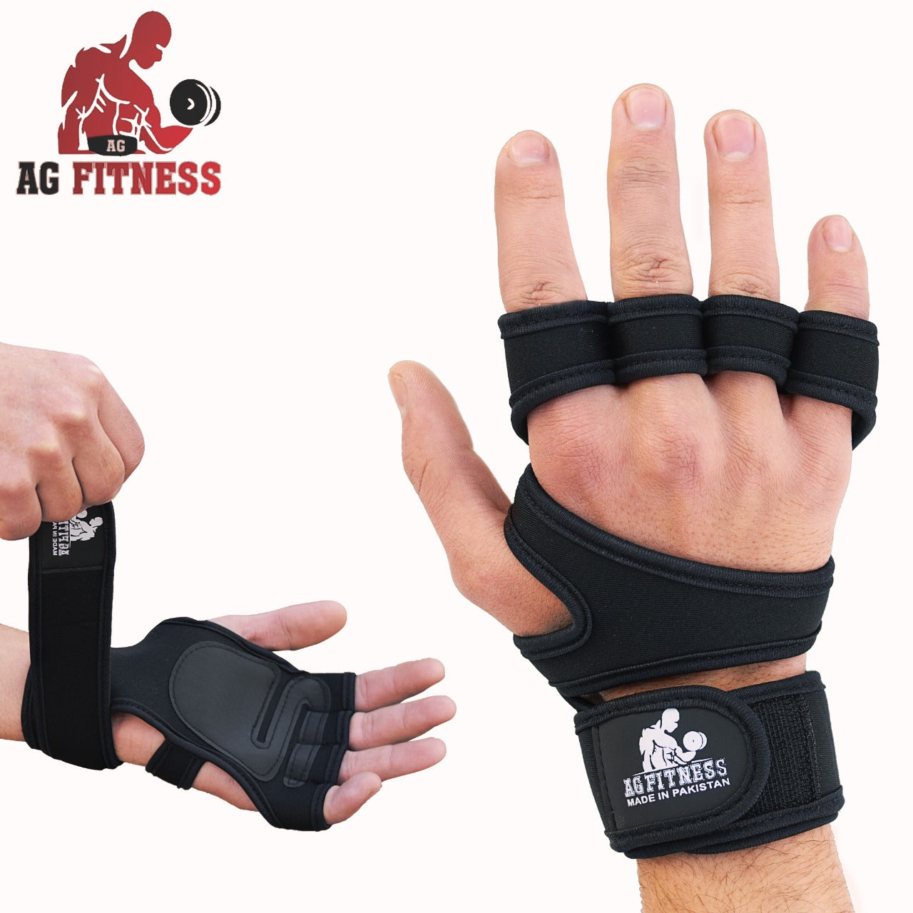 AG FITNESS GYM WEIGHT LIFTING PADDED GLOVES FITNESS TRAINING BODYBUILDING STRAPS