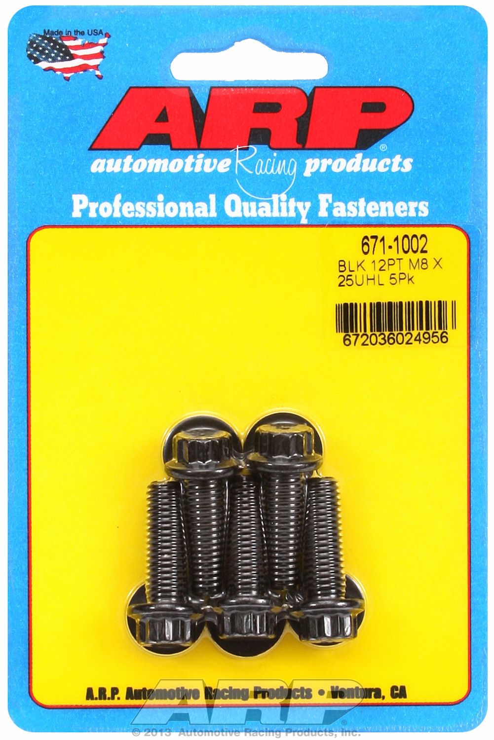 M8 X 1.25 X 25 12Pt Blk