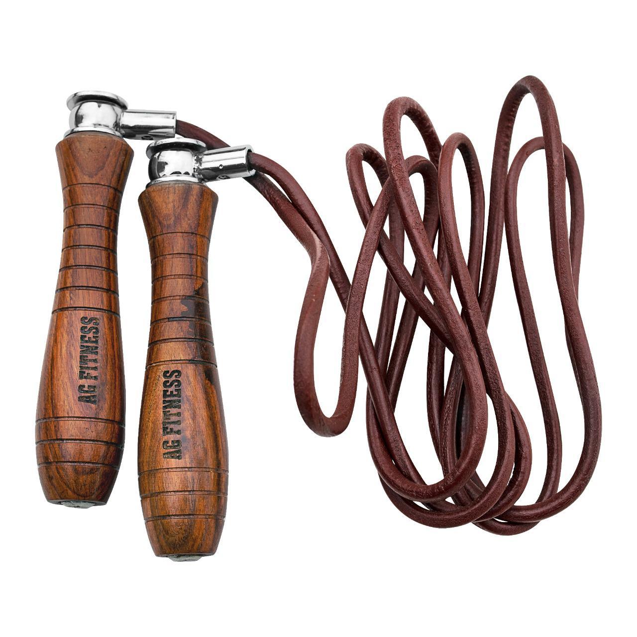AG Fitness Adjustable Leather Skipping Rope
