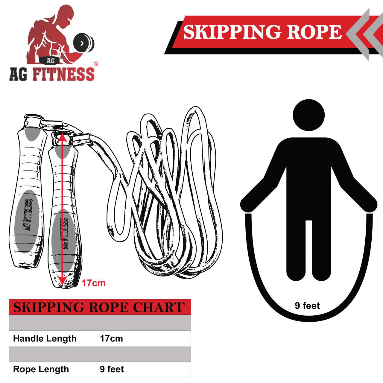 AG Fitness Adjustable Leather Skipping Rope