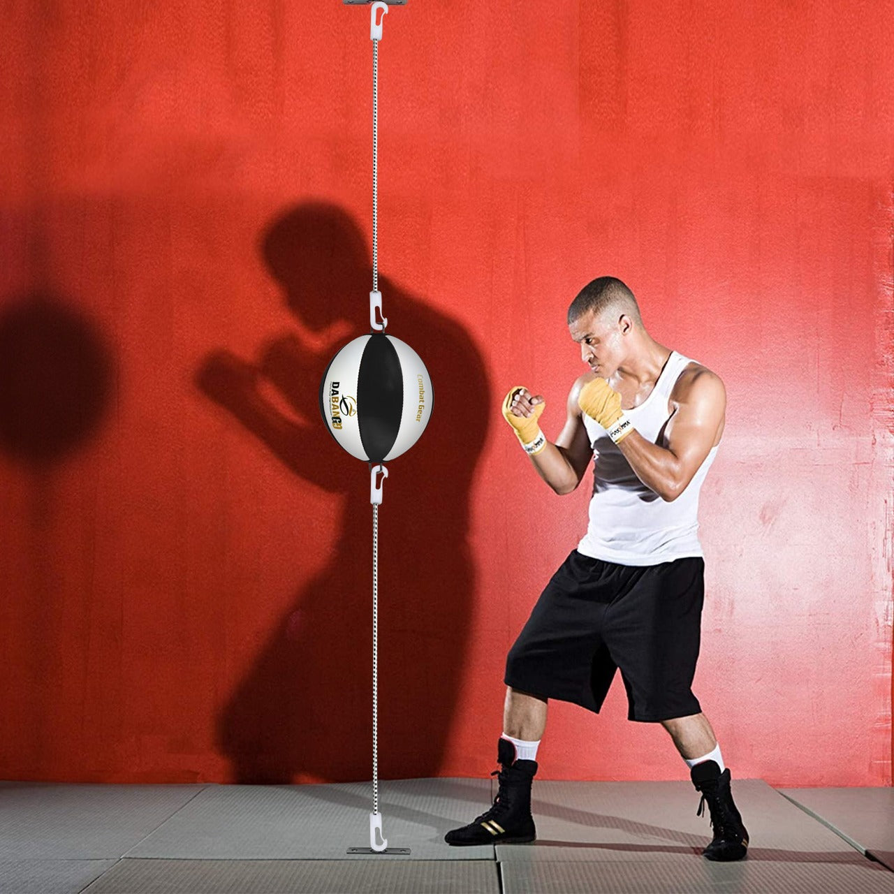 Leather Double End Dodge Speed Ball MMA Boxing Floor to Ceiling Punch Bag