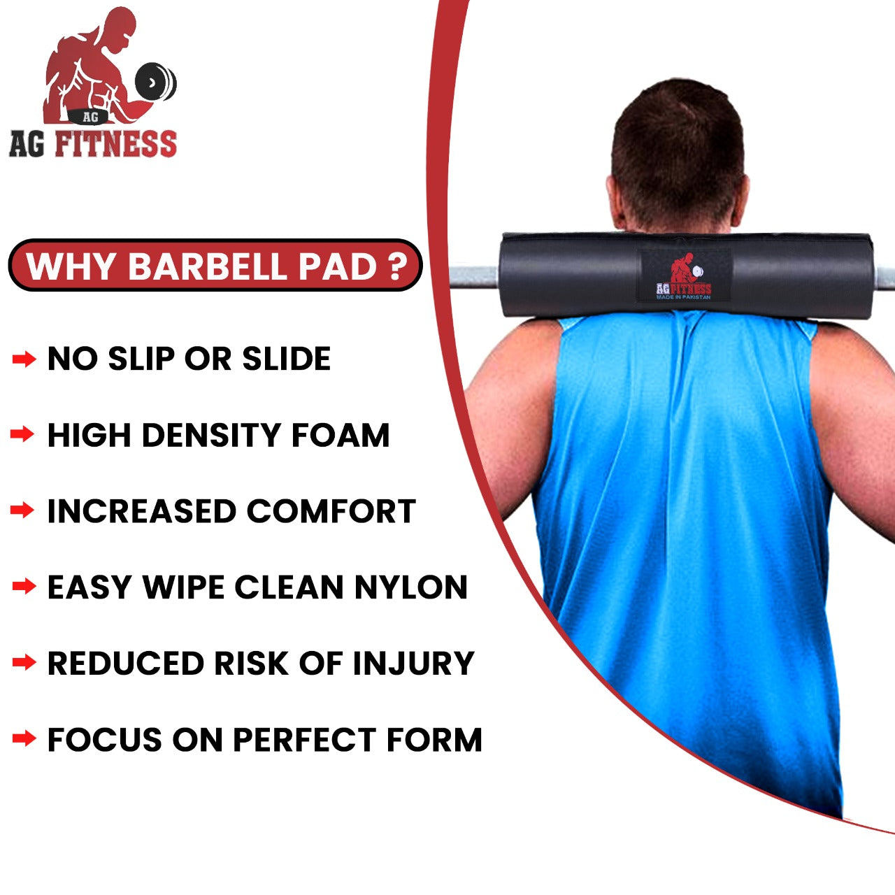 Barbell Squat Pad, Extra Thick Foam Padding, Secure Hook Loop Fastener | Neck Shoulder Hip Support ,Heavy Duty, Weightlifting, Squat, Cushioned Foam Protection,Weighted Bar Thrust Pads ,Gym Fitness